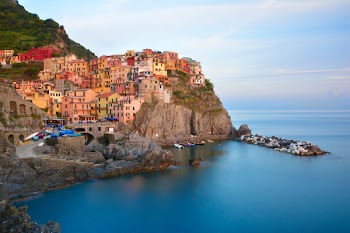 Multicolored Buildings on Mountain