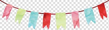 Multicolored buntings, Party Birthday, Birthday party elements transparent background PNG clipart