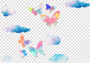 Multicolored butterflies illustration, Butterfly Watercolor painting Euclidean , Dream Watercolor Butterfly transparent background PNG clipart