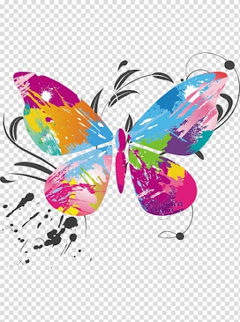 Multicolored butterfly illustration, Butterfly Color Euclidean , Butterfly color transparent background PNG clipart