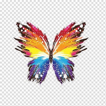 Multicolored butterfly illustration, Butterfly iPhone X Painting Art , Colorful butterfly transparent background PNG clipart