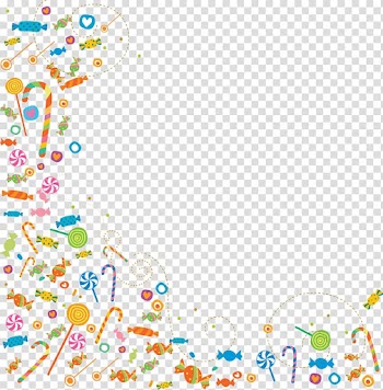 Multicolored candies frame, Gift Album, candy border transparent background PNG clipart