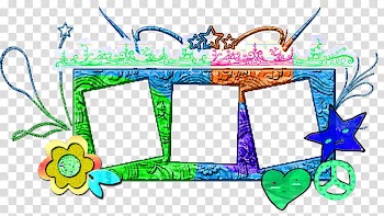 Multicolored collage frame illustration transparent background PNG clipart