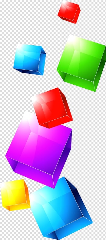 Multicolored cube artwork, Colorful cube transparent background PNG clipart