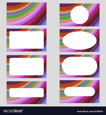 Multicolored curved design business card set vector image