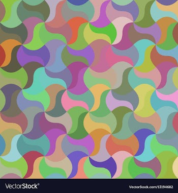 Multicolored curved mosaic pattern background vector image
