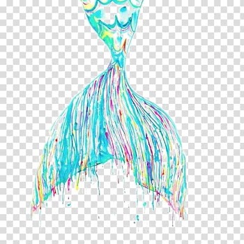 Multicolored fish tail illustration, Mermaid Watercolor painting Work of art, Whale Tail transparent background PNG clipart