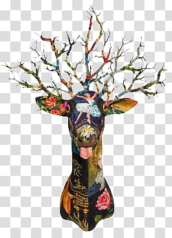 Multicolored floral animal illustration transparent background PNG clipart