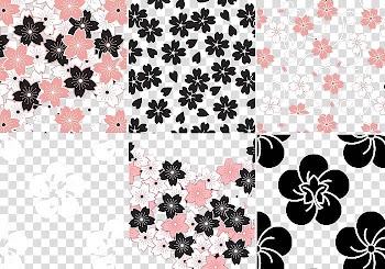 Multicolored floral collage , Cherry blossom Flower Pattern, Sakura flower pattern pack transparent background PNG clipart