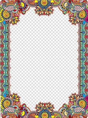 Multicolored floral digital frame, Visual arts Pattern, China Wind pattern frame transparent background PNG clipart