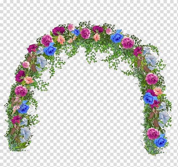 Multicolored floral garden arch illustration, Floral design Flower Arch , Flower arches transparent background PNG clipart