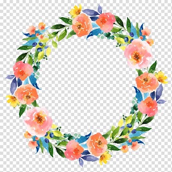 Multicolored floral wreath illustration, Floral design Wedding invitation Watercolor painting, Peony wreath transparent background PNG clipart
