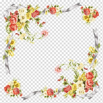 Multicolored flower border , frame Flower Paper, Floral border design transparent background PNG clipart