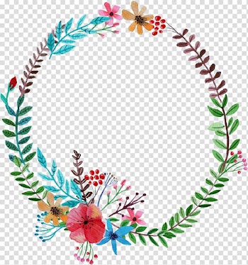 Multicolored flower wreath , Flower Garland Wreath, Hand-painted flower garland transparent background PNG clipart