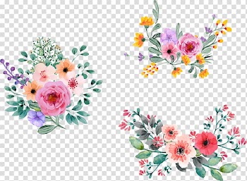 Multicolored flowers illustration, Flower bouquet Floral design Cut flowers Floristry, hand-painted flowers transparent background PNG clipart