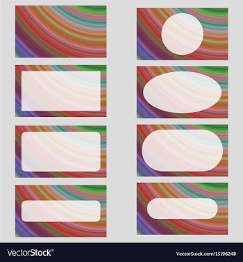 Multicolored fractal art business card design set vector image
