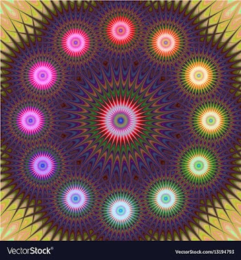 Multicolored fractal mandala background vector image