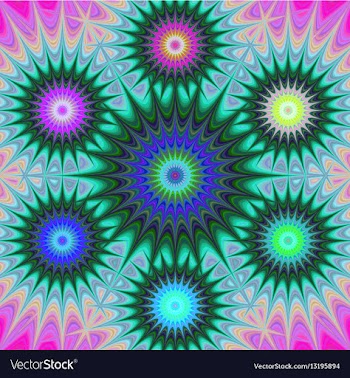 Multicolored fractal mandala background vector image