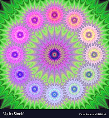 Multicolored fractal mandala background vector image