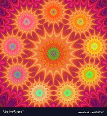 Multicolored fractal mandala background vector image
