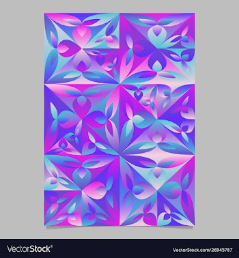 Multicolored geometrical floral triangle pattern vector image