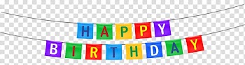 Multicolored Happy Birthday buntings, Birthday cake Serpentine streamer Party , Streamers transparent background PNG clipart