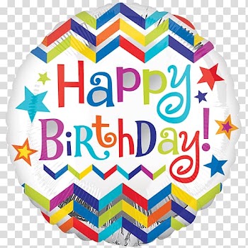 Multicolored happy birthday graphic, Happy Birthday on Balloon transparent background PNG clipart
