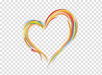 Multicolored heart transparent background PNG clipart