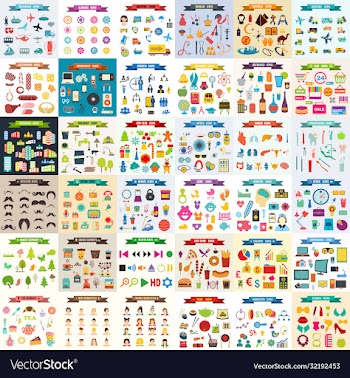multicolored icons with tape on topic 36