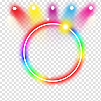 Multicolored light ring illustration, Neon lighting Neon lighting Color, Neon ring light effect transparent background PNG clipart