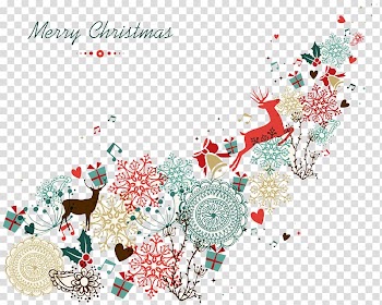 Multicolored Merry Christmas deer illustration, Santa Claus Christmas Vintage clothing , Creative Christmas transparent background PNG clipart