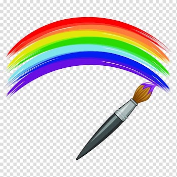 Multicolored paint illustration, Paintbrush Rainbow, Color rainbow brush transparent background PNG clipart