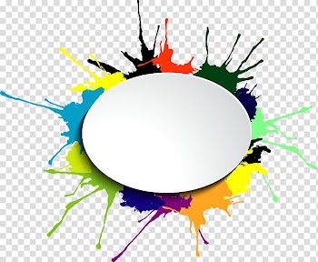 Multicolored paint splash , Watercolor painting , round frame Ink transparent background PNG clipart