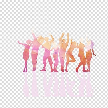 Multicolored people dancing , Party Nightclub , Crowds of people silhouette transparent background PNG clipart