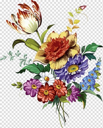Multicolored petaled flowers art, Watercolor painting Flower Drawing , spring flowers transparent background PNG clipart