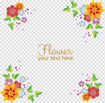 Multicolored petaled flowers , flowers background border transparent background PNG clipart