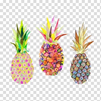 Multicolored pineapple illustrations, Pineapple Fruit Printing Printmaking, pineapple transparent background PNG clipart