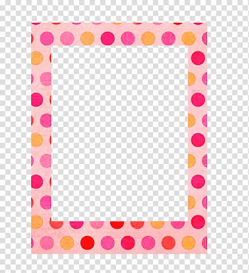 Multicolored polka-dot frame transparent background PNG clipart