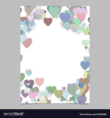 Multicolored random heart page background design vector image