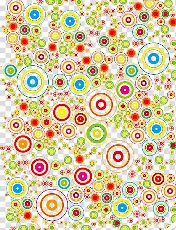 Multicolored round print illustration, Circle Disk Euclidean , Hand colored circles pattern transparent background PNG clipart