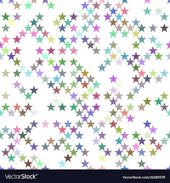 Multicolored seamless star pattern background vector image