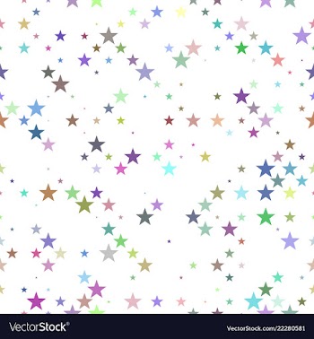 Multicolored seamless star pattern background vector image