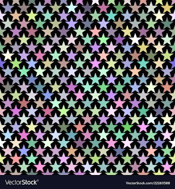 Multicolored seamless star pattern background vector image