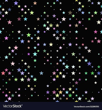 Multicolored seamless star pattern background vector image