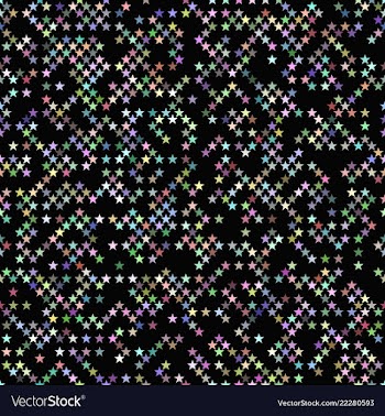 Multicolored seamless star pattern background vector image