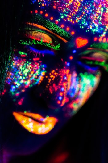 Multicolored Selective-color Photography of Woman's Face