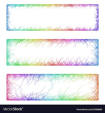 Multicolored sketch banner frame design set vector image