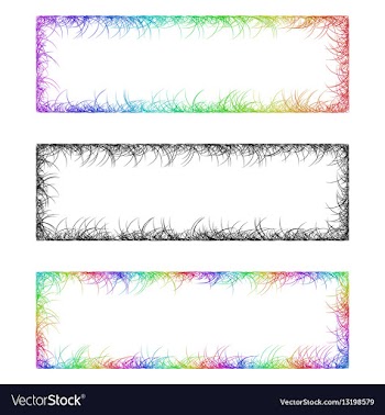 Multicolored sketch banner frame design set vector image