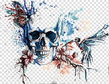 Multicolored skull art work, Skeleton Graphic design Skull Illustration, skeleton transparent background PNG clipart
