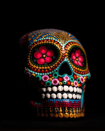 Multicolored Skull Decor